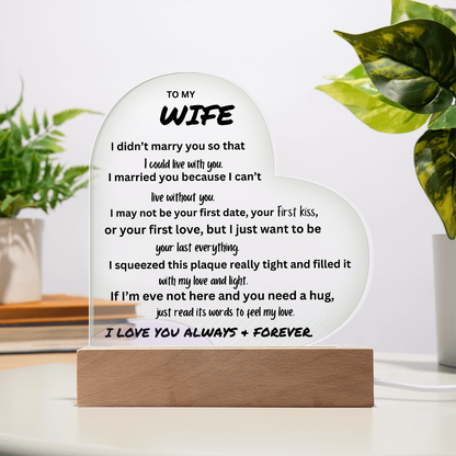 ACRYLIC PLAQUE FOR WIFE