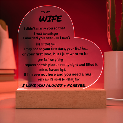 ACRYLIC PLAQUE FOR WIFE