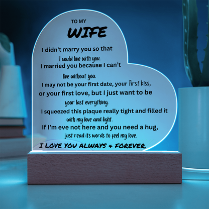 ACRYLIC PLAQUE FOR WIFE