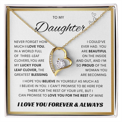 TO MY DAUGHTER FOREVER LOVE NECKLACE WITH MESSAGE CARD