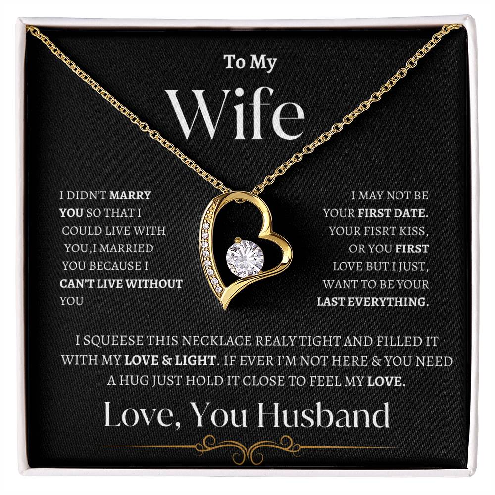 TO MY BEAUTIFUL WIFE FOREVER LOVE NECKALCE.