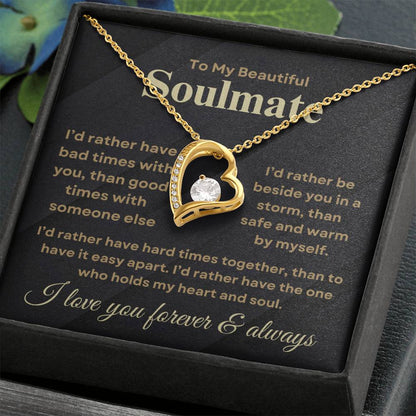 Beautiful to my soulmate forever love necklace
