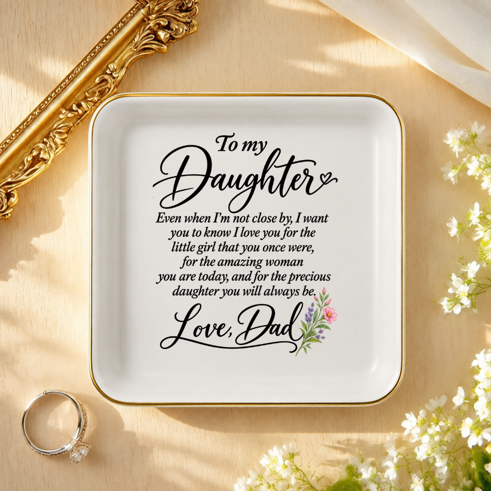 To My Daughter Trinket Dish – Floral Keepsake Gift for Daughter