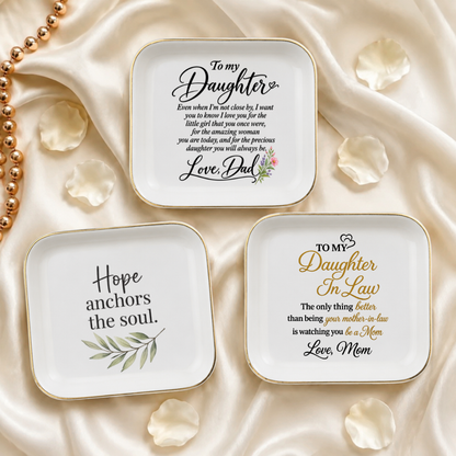 To My Daughter Trinket Dish – Floral Keepsake Gift for Daughter