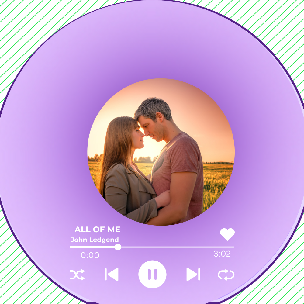 Personalized Vinyl Record with Photo - Acrylic Song Plaque