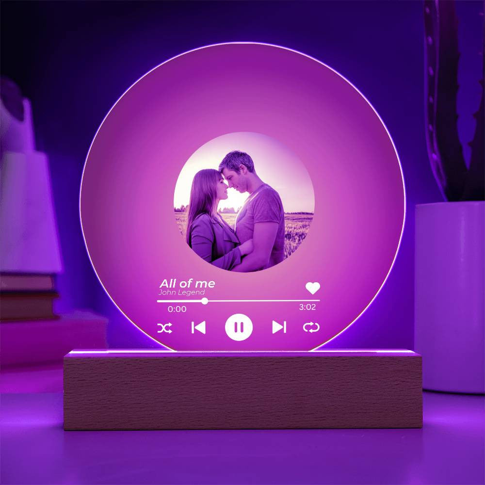 Personalized Vinyl Record with Photo - Acrylic Song Plaque