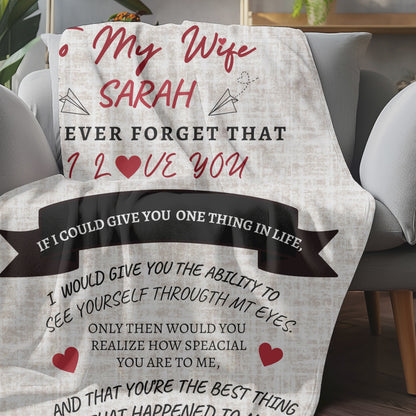 Personalized To My Wife blanket, Excellent for any occasion, or Just say 'I LOVE YOU!'