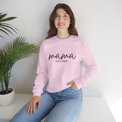 PERSONALIZED Mama Sweatshirt With Kids Names On Sleeve