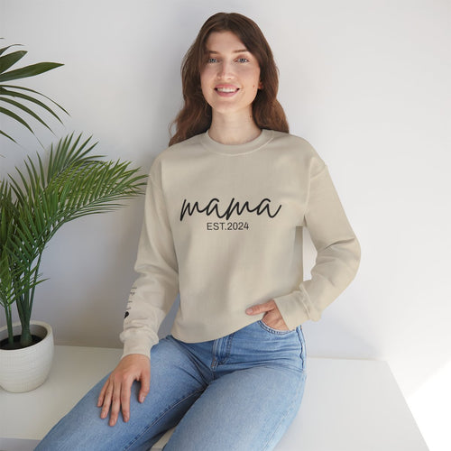 PERSONALIZED Mama Sweatshirt With Kids Names On Sleeve