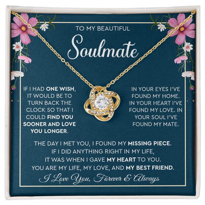 My Beautiful Soulmate| Found My Love - Love Knot Necklace